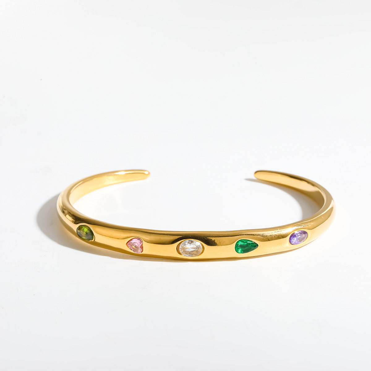 Bangle Zirconia Multicolor | Stainless Steel con Baño en Oro 18K