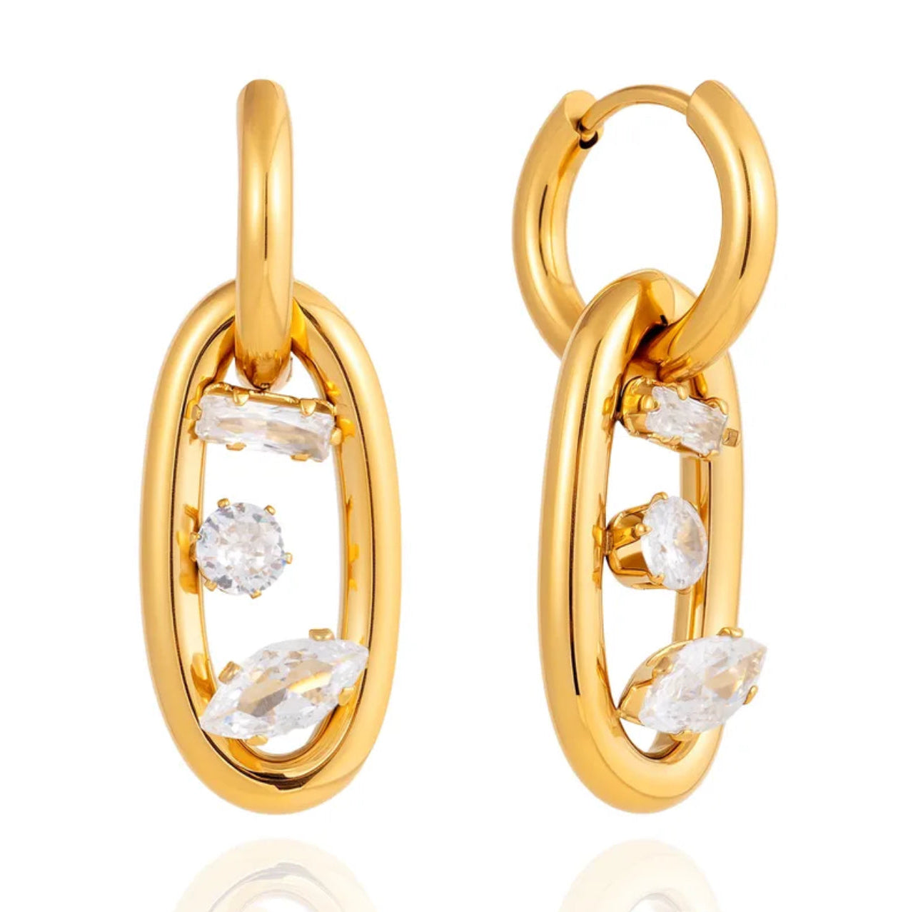 Pantallas “Aura Dorada” – Zirconia Oval Elegance