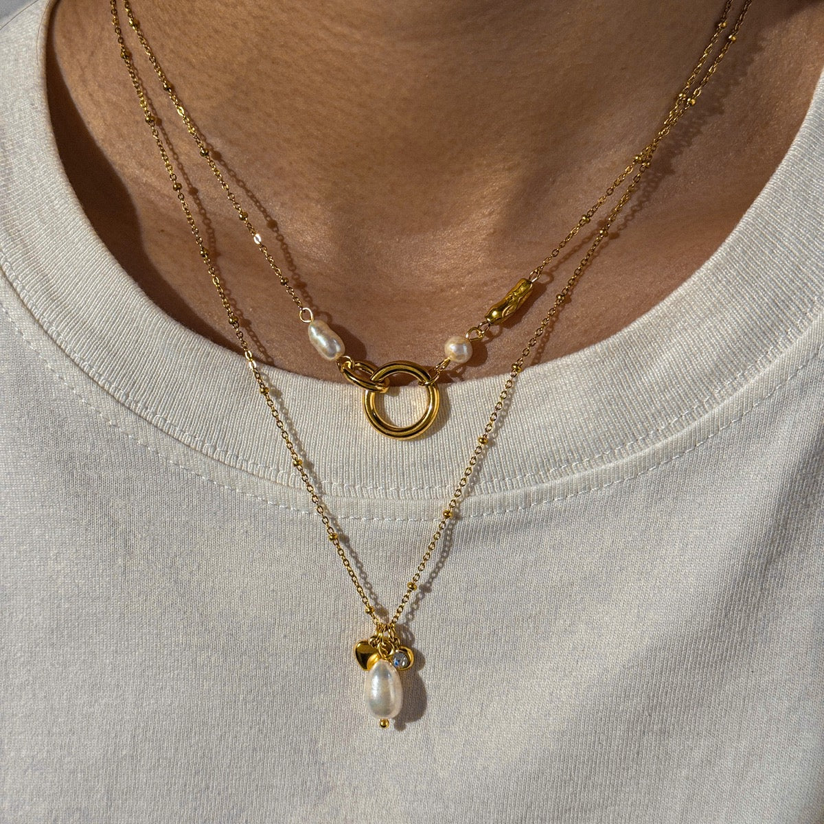 Collar Esencia Perlada & Corazón