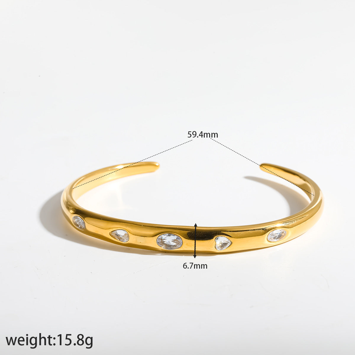 Bangle Zirconia Multicolor | Stainless Steel con Baño en Oro 18K